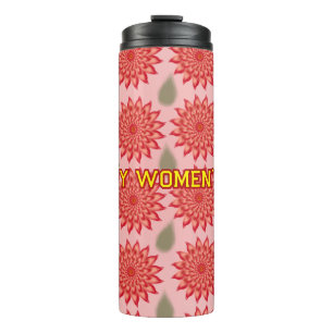 Benutzerdefiniertes Frühlingsblumen-Frauen-Tag-Mus Thermosbecher