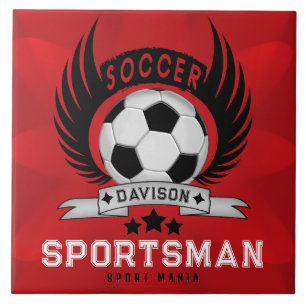 Benutzerdefiniertes Fußball-Sportler-Emblem mit Ba Fliese