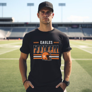 Benutzerdefiniertes Fußballteam Orange Stripe Dad T-Shirt