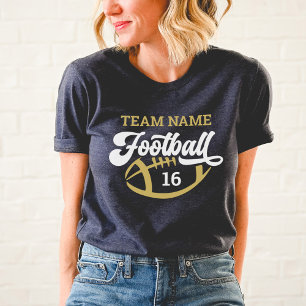 Benutzerdefiniertes Fußballteam-Schriftzug Gold Na Tri-Blend Shirt