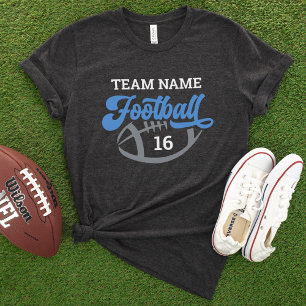 Benutzerdefiniertes Fußballteam-Script Blau Schwar Tri-Blend Shirt