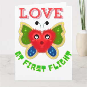 Benutzerdefiniertes Fuzzy Heart Schmetterling Gesc Karte