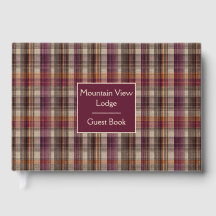 Benutzerdefiniertes Gästebuch Gingham-Stil Ferienw