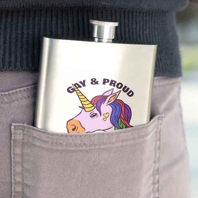 Benutzerdefiniertes Gay Unicorn Flachmann (Beispiel)