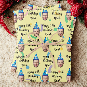 Benutzerdefiniertes Geburtstagspapier, Alles Gute Geschenkpapier Set
