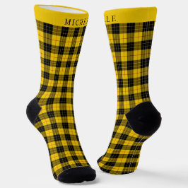 Benutzerdefiniertes gelb-schwarzes Karomuster Socken