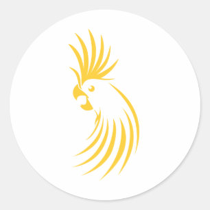 Benutzerdefiniertes gelbes Cockatoo-Logo Runder Aufkleber