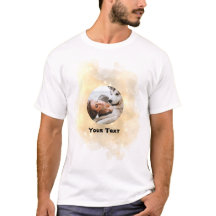 Benutzerdefiniertes Gelbes Foto und Text-T - Shirt