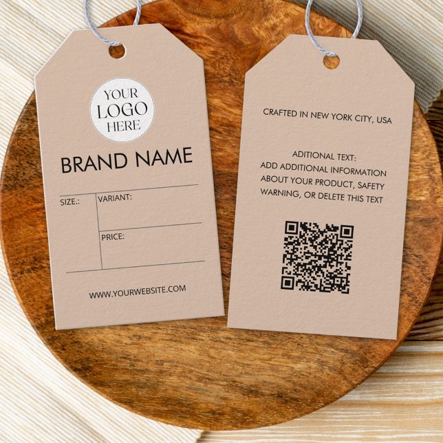 Benutzerdefiniertes Geschäft-Logo modernes minimal Geschenkanhänger (Von Creator hochgeladen)