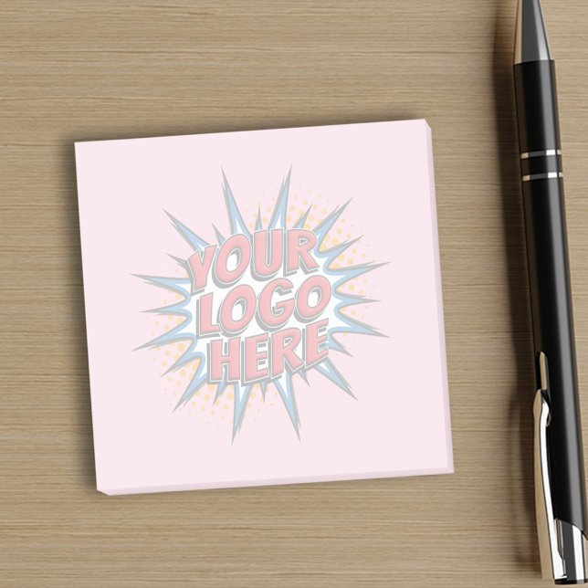 Benutzerdefiniertes Geschäft - Logo-Rosa Post-it Klebezettel (Von Creator hochgeladen)