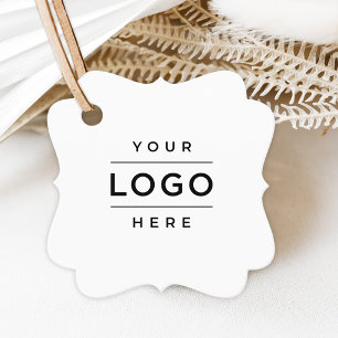Benutzerdefiniertes Geschäft-Logo Weiße Halterung  Geschenkanhänger