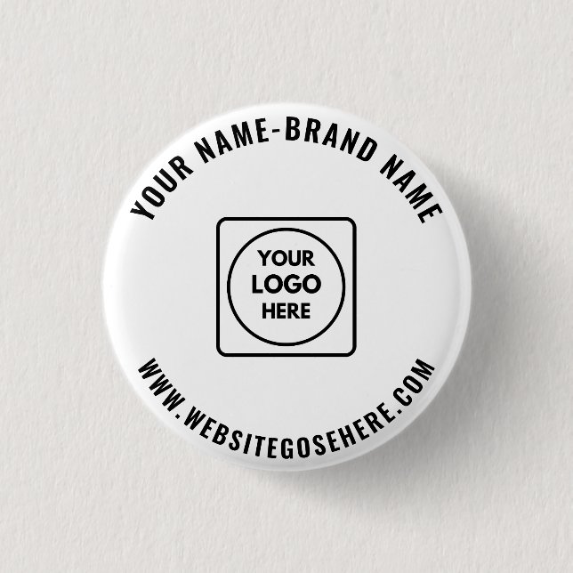 Benutzerdefiniertes Geschäftslogo-Beispiel-Design  Button (Vorderseite)