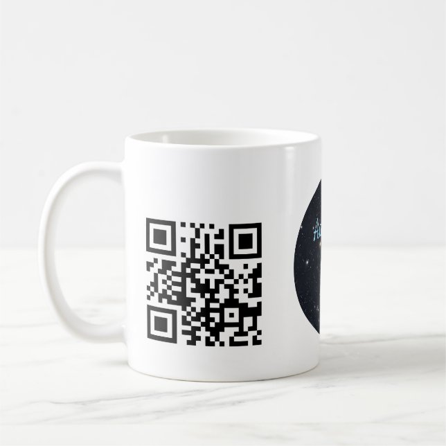 Benutzerdefiniertes Geschäftslogo mit QR-Code  Kaffeetasse (Links)