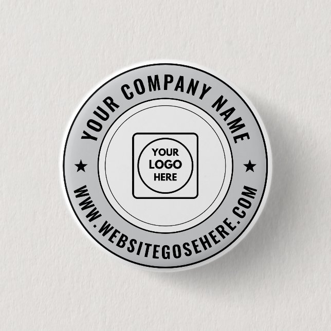 Benutzerdefiniertes Geschäftslogo und Text-Promoti Button (Vorderseite)
