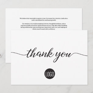 Benutzerdefiniertes Geschäftslogo & Unterschriften Dankeskarte