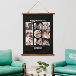 Benutzerdefiniertes Geschenk für Mama Mütter Tag 9 Wandteppich Mit Holzrahmen