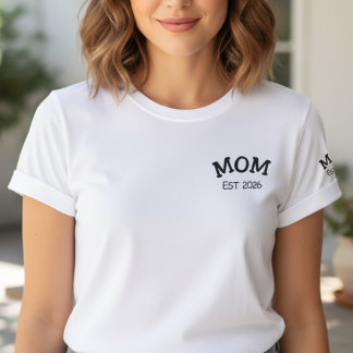 Benutzerdefiniertes Geschenk für neue Mütter Besticktes T-Shirt