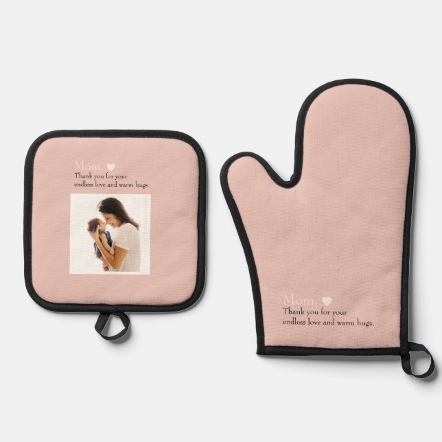 Benutzerdefiniertes Geschenk mit Herz- und Sonderb Ofenhandschuh & Topflappen-Set (Vorderseite)