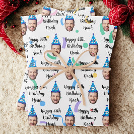 Benutzerdefiniertes Gesicht 20. 30. 40. 50. 60. 70 Geschenkpapier Set
