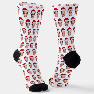 Benutzerdefiniertes Gesicht Foto Weihnachtsmann Hu Socken