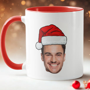 Benutzerdefiniertes Gesicht Foto Weihnachtsmann Hu Tasse