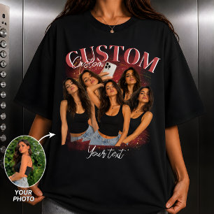 Benutzerdefiniertes Gesicht Geburtstagsfoto Vintag T-Shirt