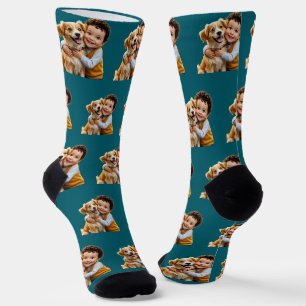 Benutzerdefiniertes Gesicht Kinder Haustiere Perso Socken
