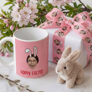 Benutzerdefiniertes Gesicht Lustige Osterhasenohre Kaffeetasse