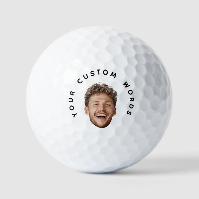 Benutzerdefiniertes Gesicht & Text - Gefallen für  Golfball (Vorderseite)