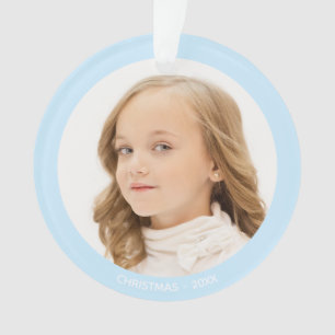 Benutzerdefiniertes Girl-Foto auf hellblau Ornament