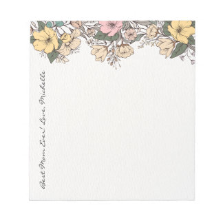 Benutzerdefiniertes girly Blumiges Muttertags-Noti Notizblock