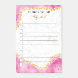 Benutzerdefiniertes Glam Marmor Rosa Gold Elegant  Post-it Klebezettel