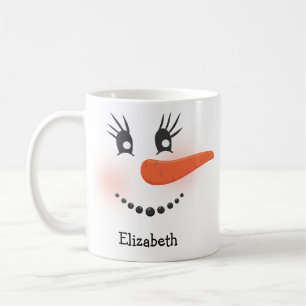 Benutzerdefiniertes glückliches Schneemann-Gesicht Kaffeetasse