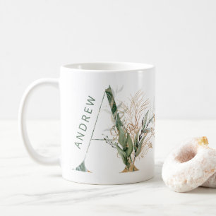 Benutzerdefiniertes Gold-Botanisches Eukalyptus-Mo Kaffeetasse