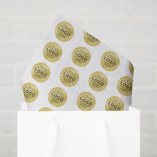 Benutzerdefiniertes Gold Business Logo Muster Seidenpapier