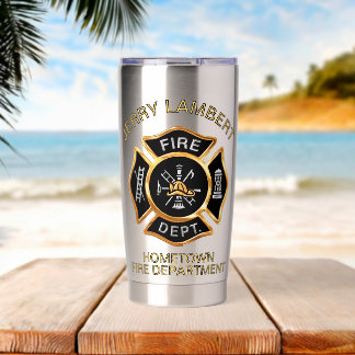 Benutzerdefiniertes Gold-Feuerwehr-Feuerwehr-Abzei Thermobecher