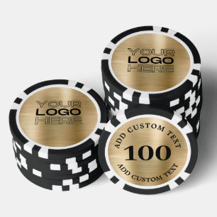 Benutzerdefiniertes Gold-Metall-Stil Geschäftslogo Pokerchips