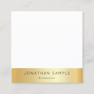 Benutzerdefiniertes Gold White Modern Elegantes ei Quadratische Visitenkarte