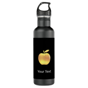 Benutzerdefiniertes Golden Apple-Logo & Text auf S Edelstahlflasche