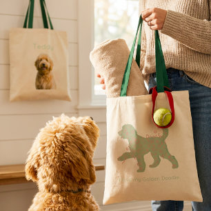 Benutzerdefiniertes Golden Doodle-Foto mit persona Tragetasche