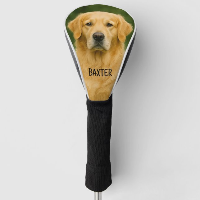 Benutzerdefiniertes Golden Retriever Foto mit Name Golf Headcover (Vorderseite)