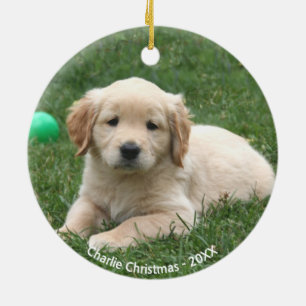 Benutzerdefiniertes Golden Retriever-Welpen-Foto Keramik Ornament