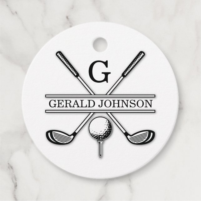 Benutzerdefiniertes Golf-Monogramm-Logo-Design Geschenkanhänger (Vorderseite)