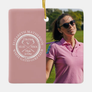 Benutzerdefiniertes Golfloch-in-Eins-Foto Golfer R Keramikornament