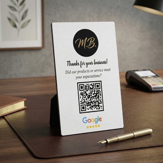 Benutzerdefiniertes Google-Bewertungs-QR-Code-Gesc Fotoplatte (Custom Google Review QR Code Business Plaque)