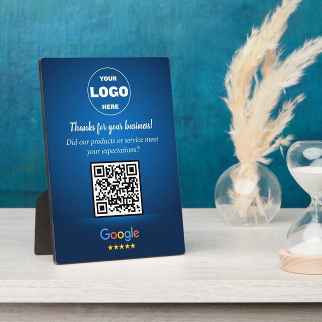 Benutzerdefiniertes Google-Review-QR-Code-Geschäft Fotoplatte (Custom Google Review QR Code Business Plaque)