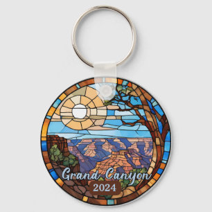 Benutzerdefiniertes Grand Canyon Faux-Buntglas Schlüsselanhänger