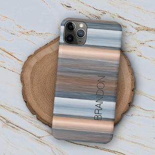 Benutzerdefiniertes Grau Blau Braun Wasserfarben S Case-Mate iPhone Hülle