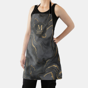 Benutzerdefiniertes Grau Schwarz und Gold Glitter Schürze