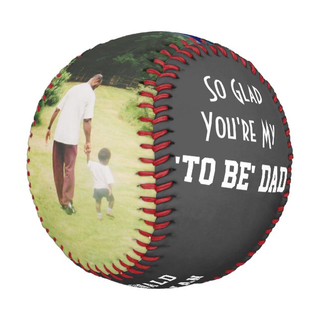 Benutzerdefiniertes Graues VATER-to-BE 2-Foto Baseball (Schrägansicht)